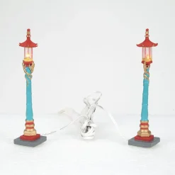 Clearance Chinatown Post Lamps S/2 Christmas In The City Series