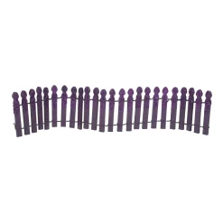 Online Ghoulish Purple Glitter Fence Halloween Village Accessories