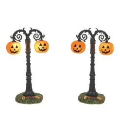 Online Hallows Eve Lit Street Lamps Halloween Village Accessories