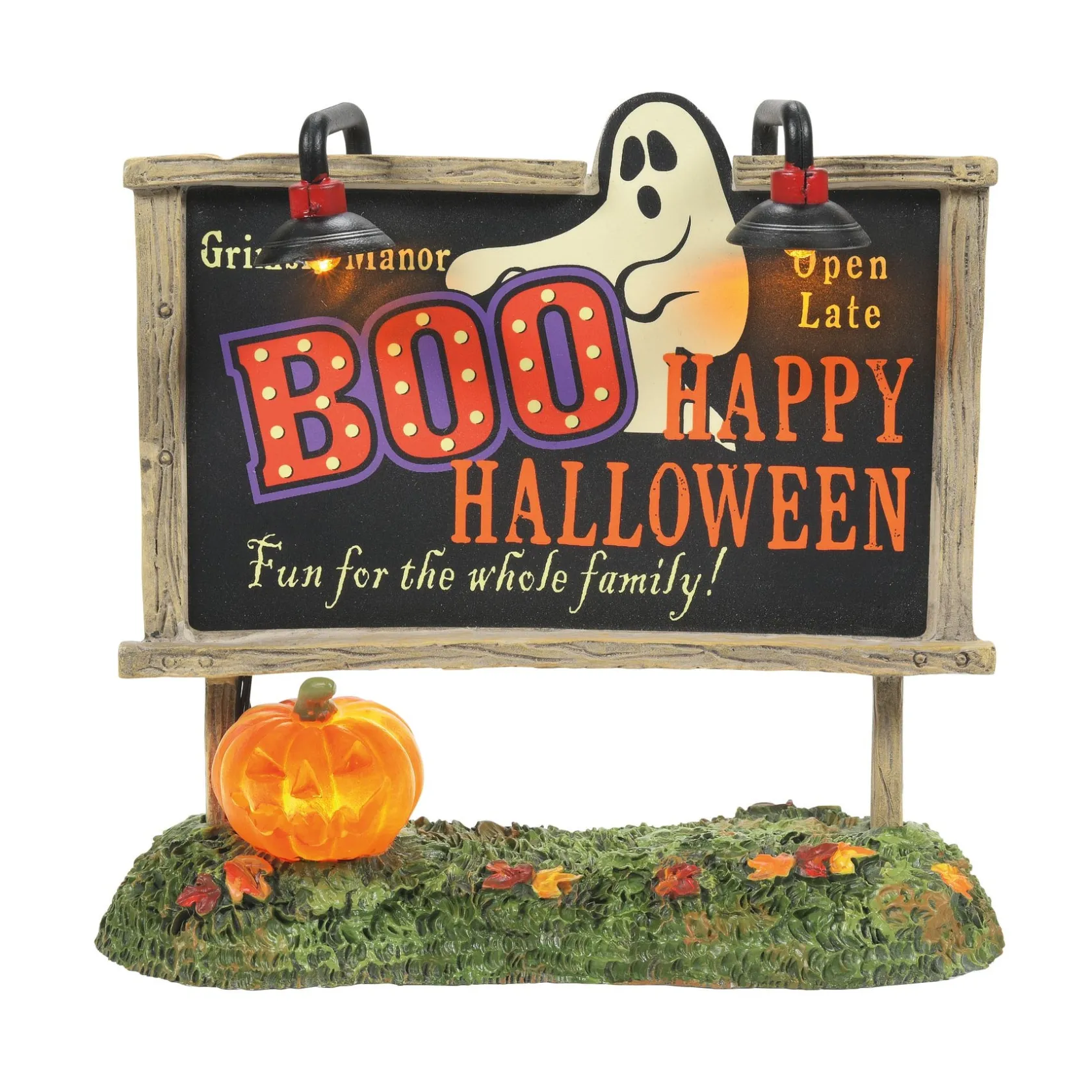 Online Lit Ghost Billboard Halloween Village Accessories