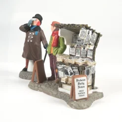 Hot London Newspaper Stand Dickens Village Series