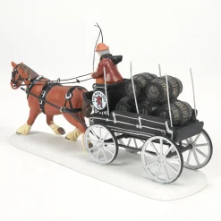 Hot Red Lion Pub Beer Wagon Dickens Village Series