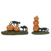 Outlet Scary Cats Pumpkins ST/2 Halloween Village Accessories