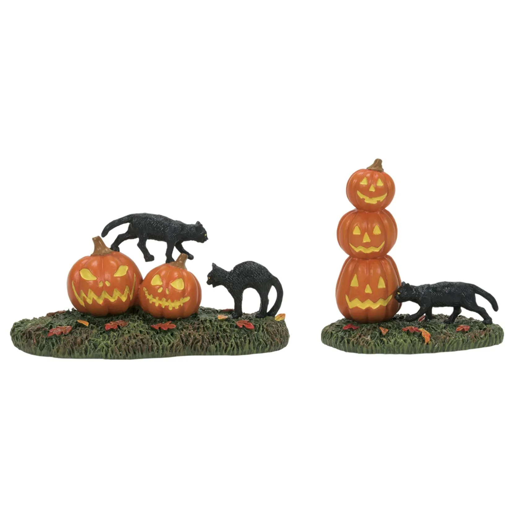 Outlet Scary Cats Pumpkins ST/2 Halloween Village Accessories