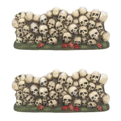 Best Scary Skeletons Wall St/2 Halloween Village Accessories