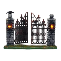 New Spooky Wrought Iron Gate Halloween Village Accessories