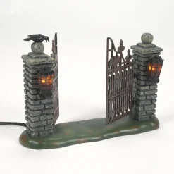 New Spooky Wrought Iron Gate Halloween Village Accessories