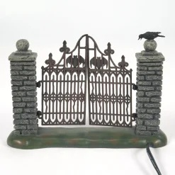 New Spooky Wrought Iron Gate Halloween Village Accessories