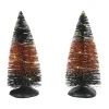 Trad'l LIT Hlwn Trees set of 2 Halloween Village Accessories