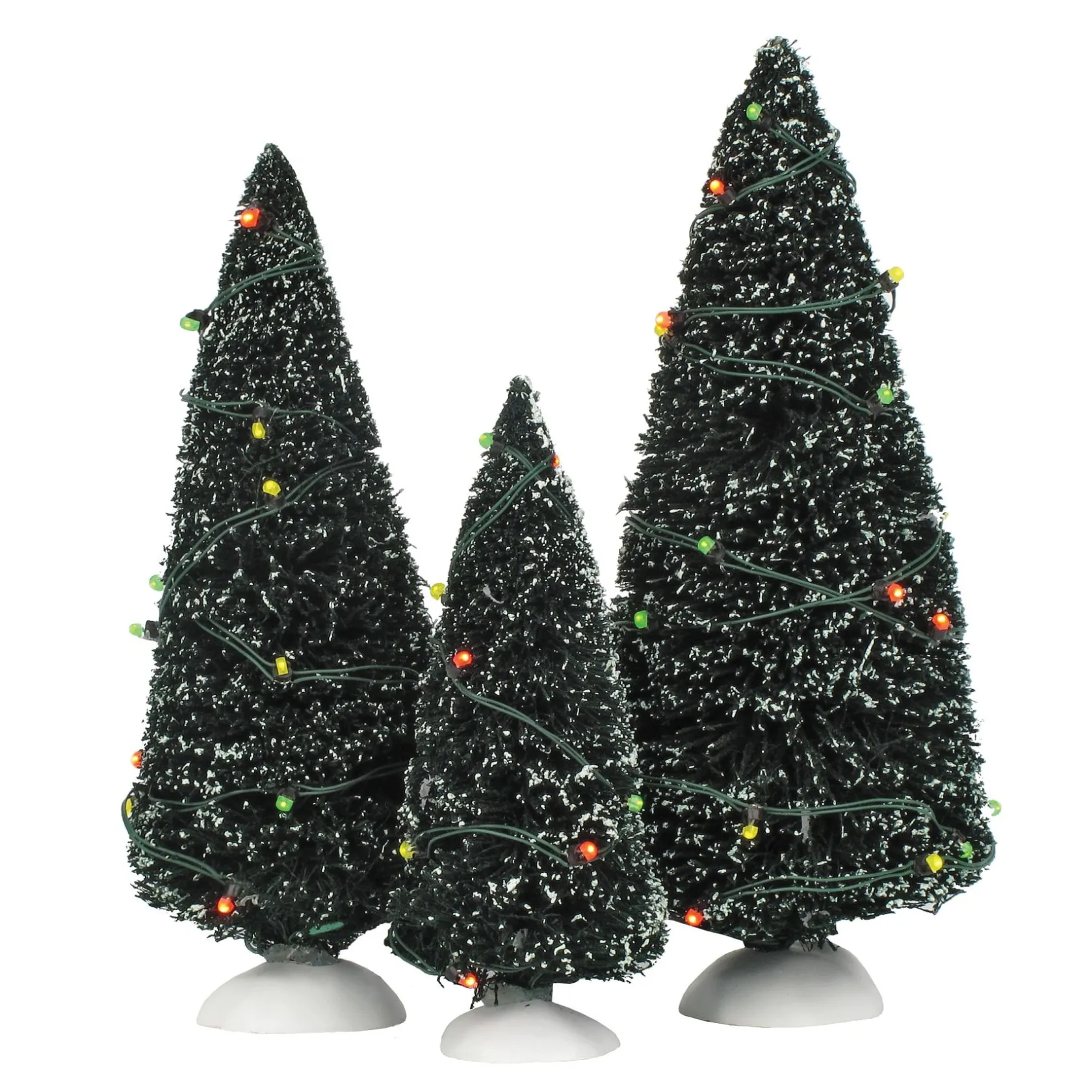 Discount Twinkling Lit Trees Green Village Accessories