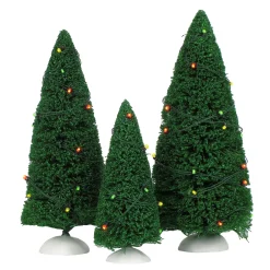 Discount Twinkling Lit Trees Green Village Accessories