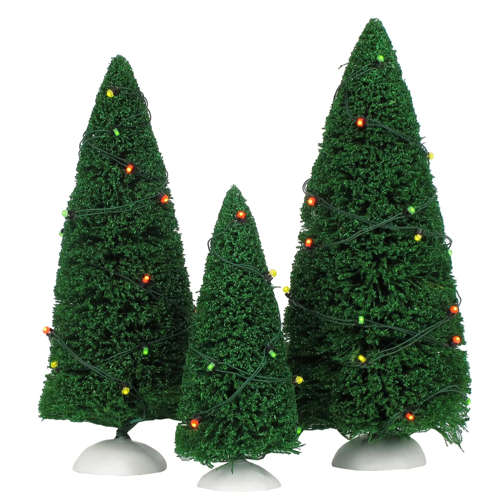 Discount Twinkling Lit Trees Green Village Accessories