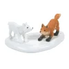 Hot White Christmas Fox Face Off Village Accessories